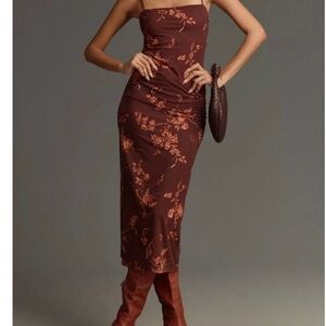 NWT Reformation Elise knit dress , floral , brown/red xs